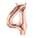 Number 4 Foil Birthday Balloon - Rose Gold - Shimmer & Confetti