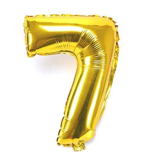 Number 7 Foil Birthday Balloon - Gold - Shimmer & Confetti