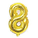Number 8 Foil Birthday Balloon - Gold - Shimmer & Confetti
