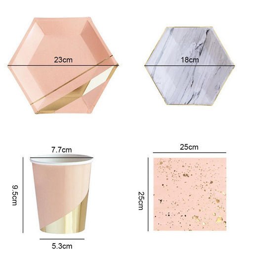 Pastel Pink and Gold Party Cups 12ct - Shimmer & Confetti
