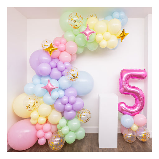Pastel Balloons Arch Garland Kit 5 12 18 inch Macaron Color Pastel  Balloons Different Sizes and Gold Confetti Balloons Set for Easter Wedding