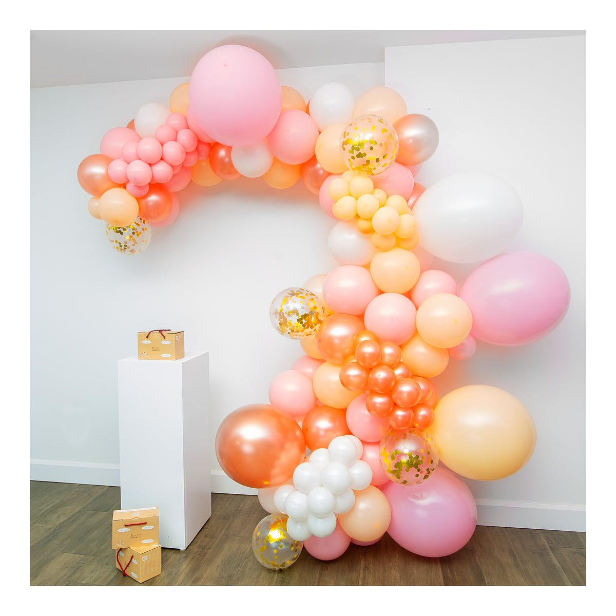 DIY Large 55 Pretty Peach and White Birthday Balloon 