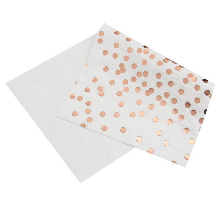 Rose Gold Polka Dot Disposable Paper Towels 12ct - Shimmer & Confetti