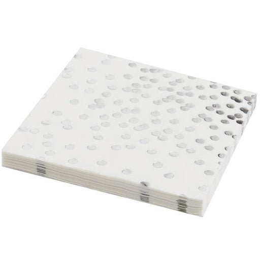 Silver Polka Dot Disposable Paper Towels 12ct - Shimmer & Confetti
