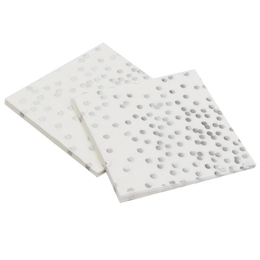 Silver Polka Dot Disposable Paper Towels 12ct - Shimmer & Confetti